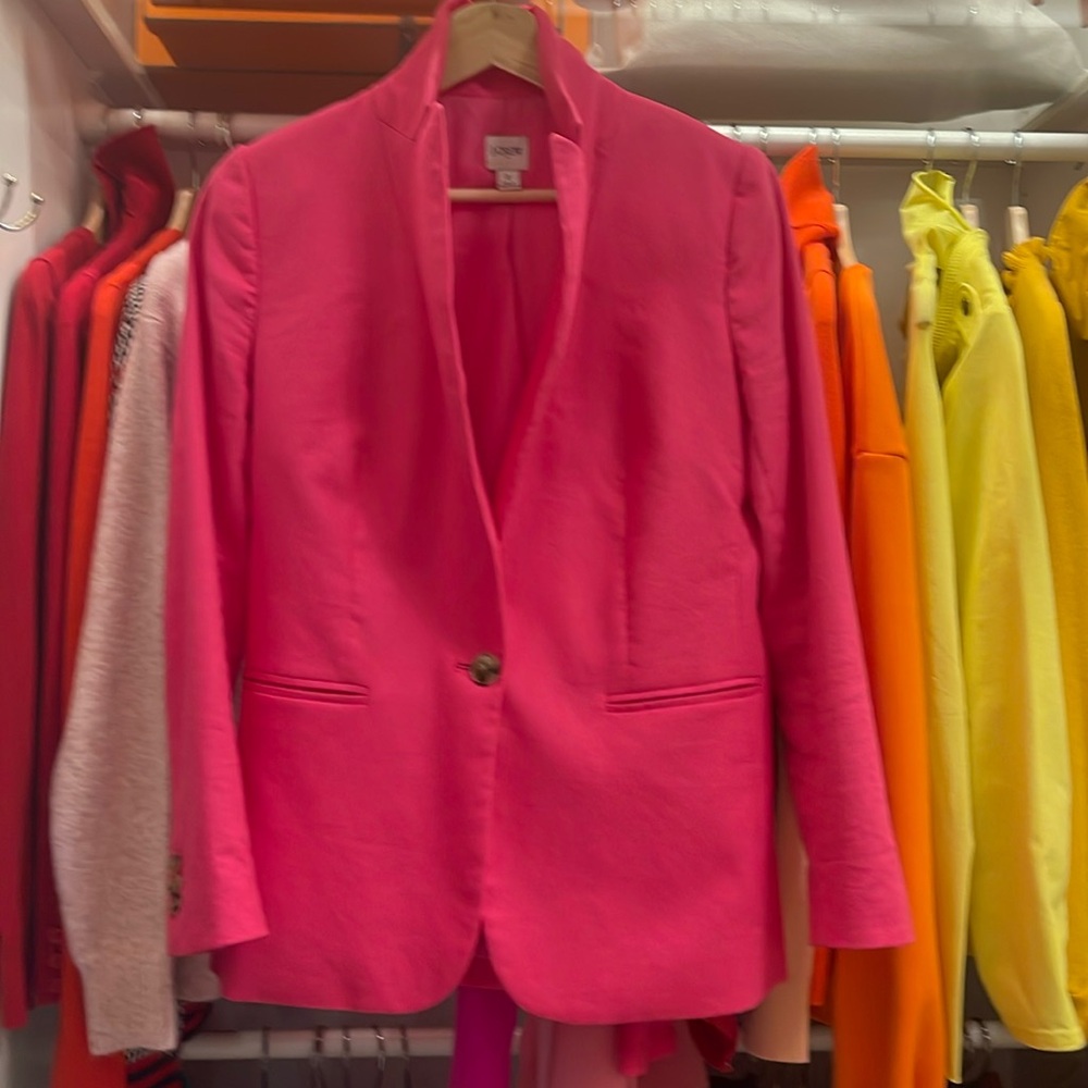 J. Crew - Hot Pink Linen Blazer - Size 2